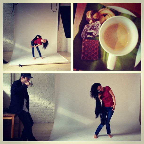 This morning, our favorite French band Nouvelle Vague came to visit us for a cup of coffee and a photo session.
